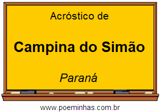 Acróstico da Cidade Campina do Simão