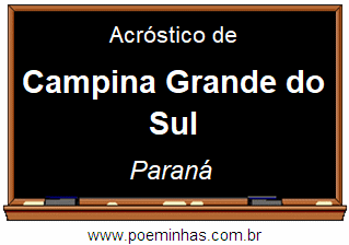 Acróstico da Cidade Campina Grande do Sul