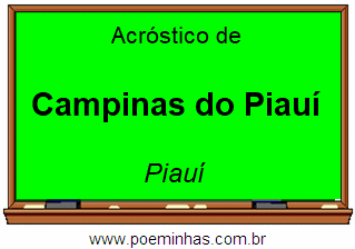 Acróstico da Cidade Campinas do Piauí
