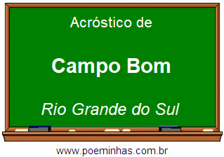 Acróstico da Cidade Campo Bom