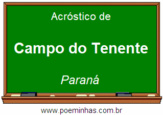 Acróstico da Cidade Campo do Tenente