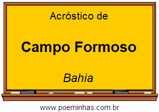 Acróstico da Cidade Campo Formoso