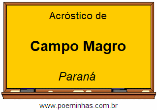 Acróstico da Cidade Campo Magro