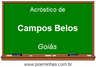 Acróstico da Cidade Campos Belos