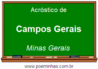 Acróstico da Cidade Campos Gerais