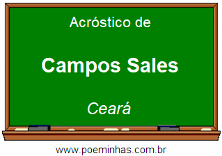 Acróstico da Cidade Campos Sales