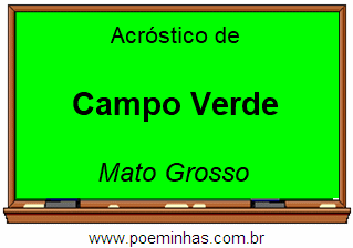 Acróstico da Cidade Campo Verde