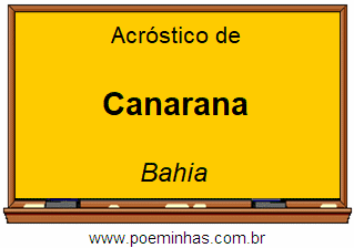 Acróstico da Cidade Canarana