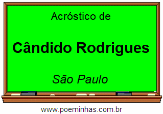 Acróstico da Cidade Cândido Rodrigues