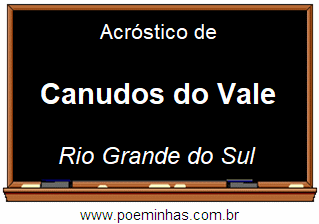 Acróstico da Cidade Canudos do Vale