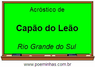 Acróstico da Cidade Capão do Leão