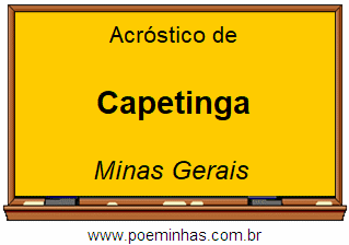 Acróstico da Cidade Capetinga