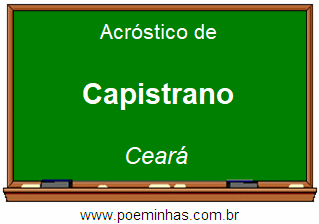 Acróstico da Cidade Capistrano