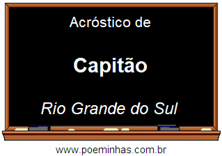 Acróstico da Cidade Capitão