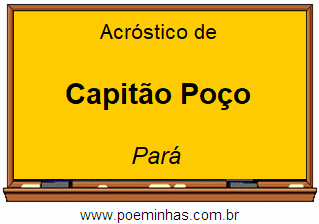 Acróstico da Cidade Capitão Poço