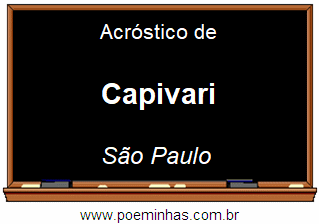 Acróstico da Cidade Capivari