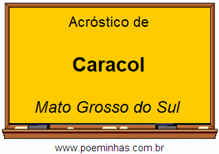 Acróstico da Cidade Caracol