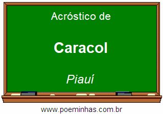 Acróstico da Cidade Caracol