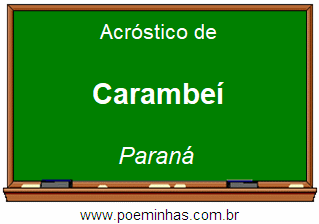 Acróstico da Cidade Carambeí