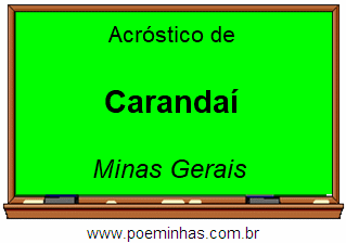 Acróstico da Cidade Carandaí