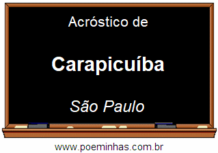 Acróstico da Cidade Carapicuíba