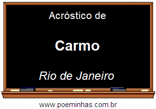 Acróstico da Cidade Carmo