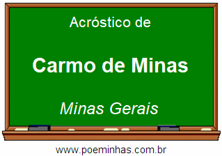 Acróstico da Cidade Carmo de Minas