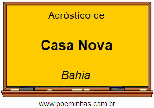 Acróstico da Cidade Casa Nova