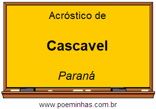 Acróstico da Cidade Cascavel