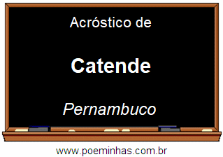 Acróstico da Cidade Catende