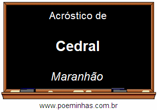 Acróstico da Cidade Cedral