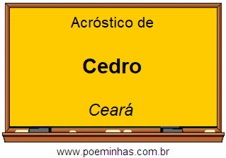 Acróstico da Cidade Cedro