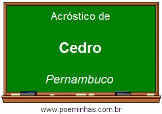 Acróstico da Cidade Cedro