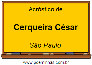 Acróstico da Cidade Cerqueira César