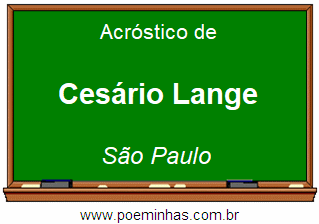 Acróstico da Cidade Cesário Lange