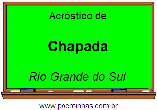 Acróstico da Cidade Chapada