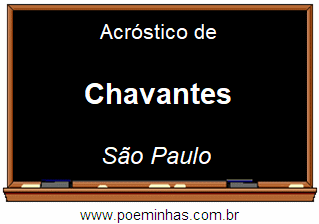 Acróstico da Cidade Chavantes