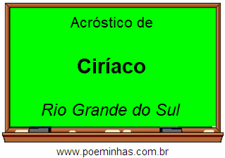 Acróstico da Cidade Ciríaco