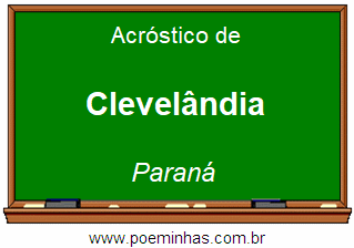 Acróstico da Cidade Clevelândia