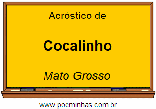 Acróstico da Cidade Cocalinho