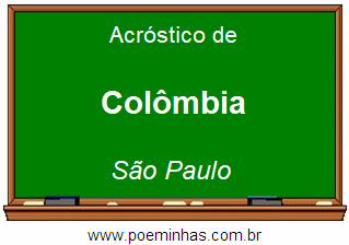 Acróstico da Cidade Colômbia