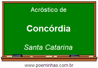 Acróstico da Cidade Concórdia