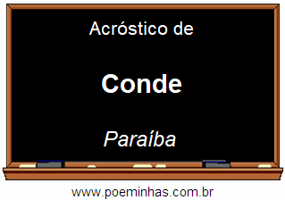 Acróstico da Cidade Conde