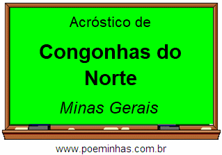 Acróstico da Cidade Congonhas do Norte