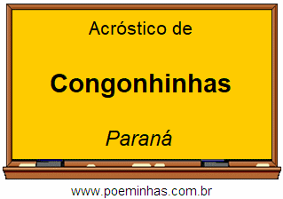 Acróstico da Cidade Congonhinhas