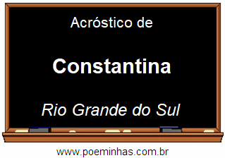 Acróstico da Cidade Constantina