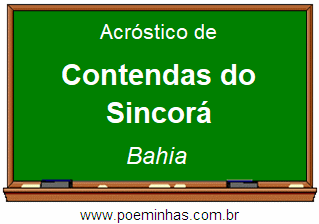 Acróstico da Cidade Contendas do Sincorá