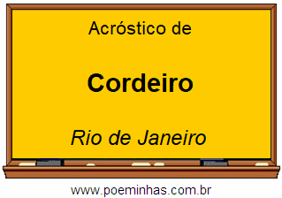 Acróstico da Cidade Cordeiro