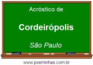 Acróstico da Cidade Cordeirópolis