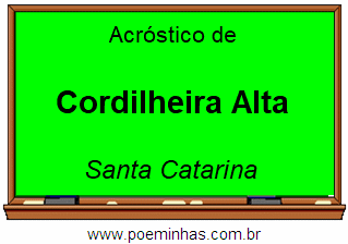 Acróstico da Cidade Cordilheira Alta